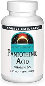 Source Naturals Pantothenic Acid 250 mg Vitamin B-5 Dietary Supplement - 250 Tablets (Таблетки) Source Naturals