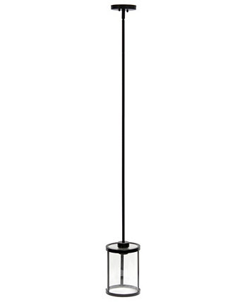 1-световой 9,25-дюймовый современный регулируемый подвесной цилиндрический подвесной светильник из прозрачного стекла для фермерского дома с металлическими акцентами All The Rages
