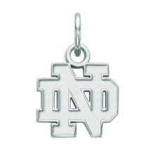 LogoArt 10k White Gold Notre Dame Fighting Irish Pendant Necklace LogoArt