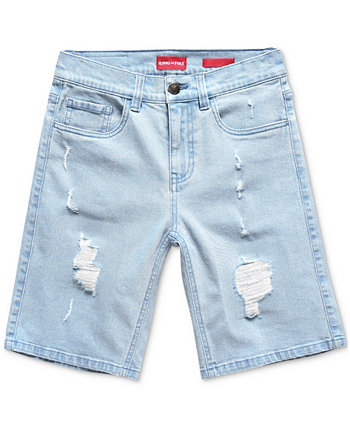 Big Storm Riot Slim-Fit Stretch Denim Shorts with Rips Ring of Fire