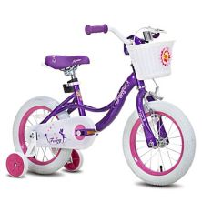 Детский велосипед Joystar Fairy 18 дюймов с тренировочными колесами для детей от 5 до 9 лет, фиолетовый Joystar