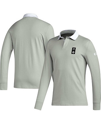 Мужская серая рубашка-поло с длинными рукавами New England Revolution Travel 2023 Player Adidas
