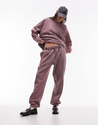 Розовые спортивные брюки с манжетами премиум-класса Topshop — часть комплекта TOPSHOP