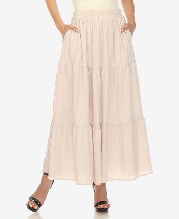 Женская многоярусная макси-юбка со складками White Mark