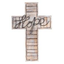 FC Design 20&#34;H Hope Decorative Wooden Cross Religious Statue Wall Decoration Holy Figurine Sculpture F.C Design