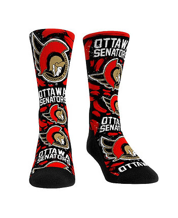 Мужские и женские носки Ottawa Senators Allover Logo and Paint Crew Socks Rock 'Em