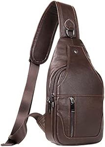 LUKZIJAES Genuine Leather Sling Bag for Men LUKZIJAES