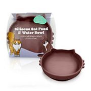 Precious Tails Taupe Cat Shaped Silicone Pet Bowl with Non-Slip Suction Base Precious Tails