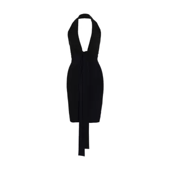 Tie-Front Jersey Knee-Length Dress Norma Kamali