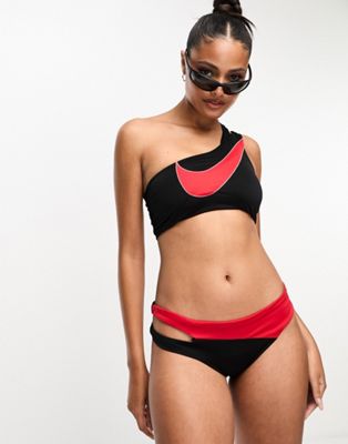 Черно-красные асимметричные плавки бикини Nike Swim Icon Sneakerkini Nike