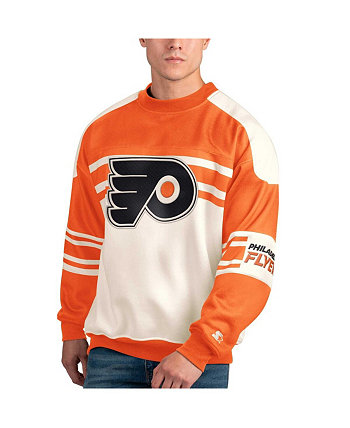 Мужской белый флисовый пуловер с круглым вырезом Philadelphia Flyers Defense Starter
