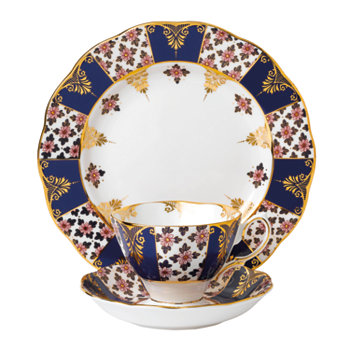 Набор из 3 предметов 100 Years 1900 - чайная чашка, блюдце и тарелка - синий цвет Регентства Royal Albert