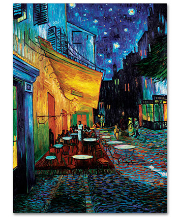 Картина на холсте Винсента Ван Гога «Терраса кафе» — 47 x 35 дюймов Trademark Global
