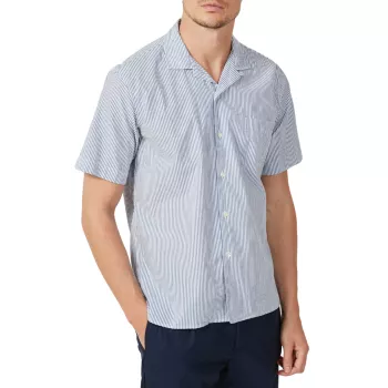 Рубашка из хлопчатобумажной ткани в полоску с пальмами HARTFORD