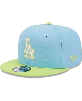 Мужская светло-голубая и неоново-зеленая базовая двухцветная бейсболка Los Angeles Dodgers Spring Snapback 9FIFTY New Era