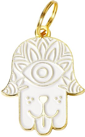 Two Tails Pet Company Hamsa Brass Non-Personalized Dog ID Tag Two Tails Pet Company