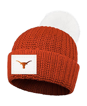 Женская вязаная шапка Texas Orange Texas Longhorns с манжетами и помпонами Love Your Melon