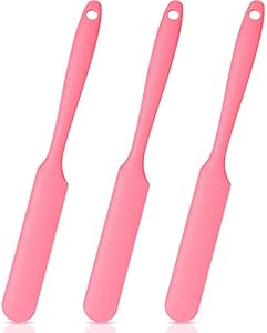 Mudder 3 Pieces Non-stick Wax Spatulas Silicone Spatula Waxing Applicator Hair Removal Sticks Applicator Spatula Reusable Scraper Hard Wax Sticks for Home Salon Body Use (Pink) Mudder