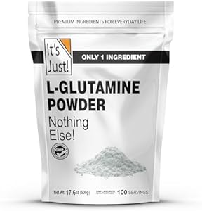 It's Just! - L-Glutamine Powder, Unflavored, Amino Acid, Faster Muscle Recovery, Leaky Gut, Digestive Support (500 Grams / 100 Servings) It's Just!