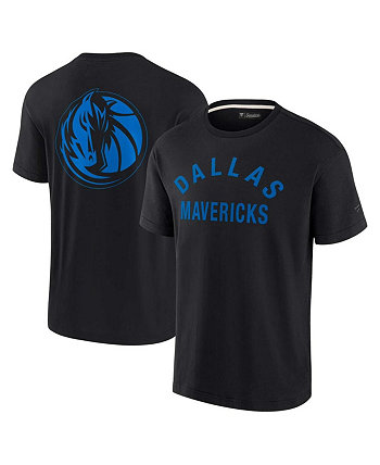 Мужская и женская черная супермягкая футболка Dallas Mavericks Fanatics Signature