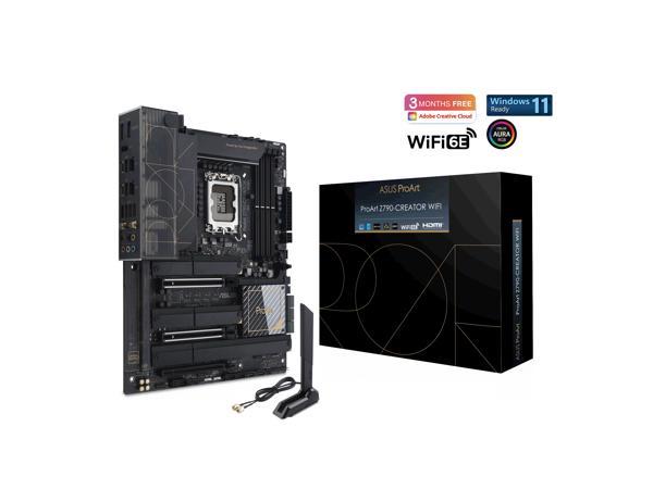 ASUS ProArt Z790-Creator WiFi 6E LGA 1700 (Intel 12th&13th Gen) ATX Content Creator Motherboard (PCIe 5.0, DDR5, 2x Thunderbolt 4 Type-C, 10G&2.5G LAN, 4xM.2/NVMe, Front Panel USB 3.2 Gen2x2 Type-C Ports with 60W Fast Charging Support) ASUS