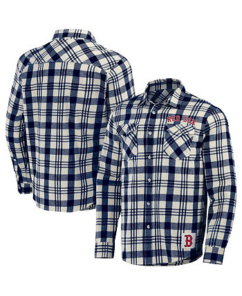 Мужская фланелевая рубашка на пуговицах в клетку Darius Rucker Collection by Navy Boston Red Sox Fanatics