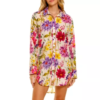 Summer Soirée Sissy Wind Floral Cotton Shirtdress The Lazy Poet