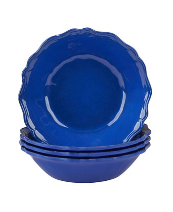 Набор из 4 универсальных чаш Blue Indigo Crackle размером 8,5 x 2 дюйма для 4 человек Certified International