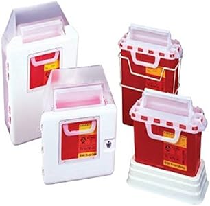 Multi-purpose Sharps Container 1-piece 10.75h X 10.75w X 4d Inch 5.4 Quart Red Base Horizontal Entry Lid BD