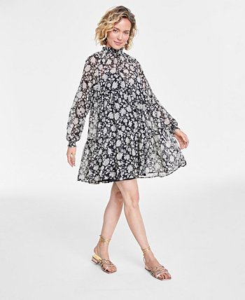 Женское многоярусное платье-трапеция с цветочным принтом, созданное для Macy's On 34th