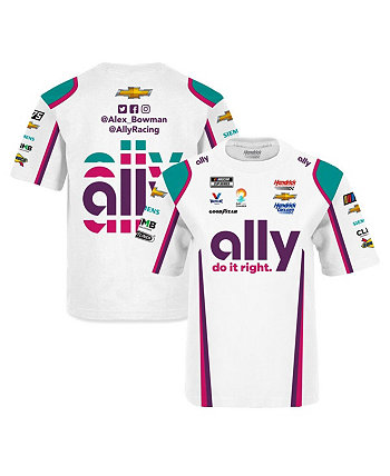 Белая сублимированная футболка Ally для мальчиков и девочек Alex Bowman Ally Hendrick Motorsports Team Collection