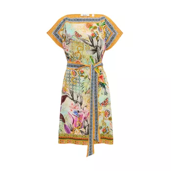 Kendall Baroque Floral Silk-Blend Minidress Robert Graham