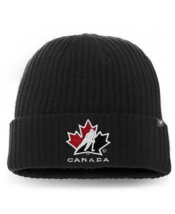 Мужская черная хоккейная вязаная шапка с манжетами и логотипом Canada Core Primary Fanatics