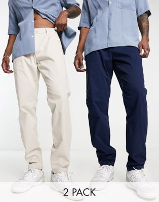 Комплект из двух брюк чинос темно-синего и бежевого цвета Only & Sons Only & Sons
