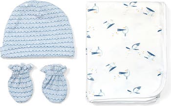 Детское одеяло, варежка и шапочка с принтом, набор из 3 предметов RABBIT AND BEAR ORGANIC