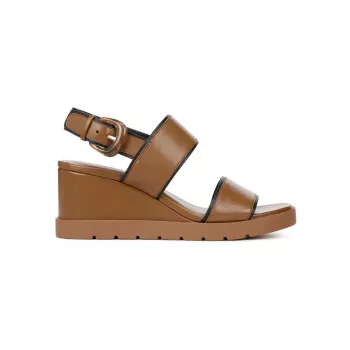 Roma Leather City Wedge Sandals Vince