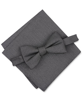 Men's Solid Texture Pocket Square and Bowtie, Created for Macy's Alfani