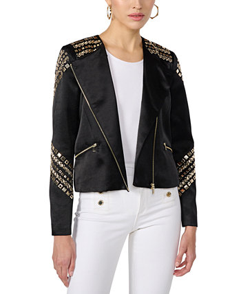 Women's Studded Zipper Jacket Karl Lagerfeld Paris