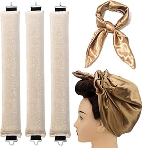 Overnight Blowout Rods Jumbo Velvet Heatless Hair Curler, Heatless Curls No Heat Curlers to Sleep in Large Rods Hair Rollers Blowout No Heat Overnight Sleeping Curls Styling Tools - Brown Tulobi