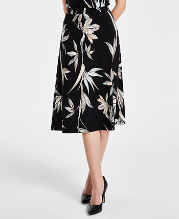 Women's Printed Flared Midi Skirt Kasper