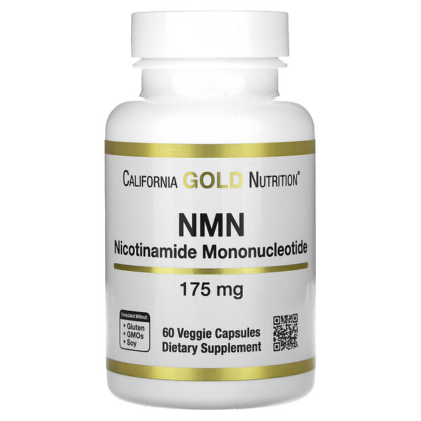 NMN (Никотинамид Мононуклеотид) - 175 мг - 60 растительных капсул - California Gold Nutrition California Gold Nutrition