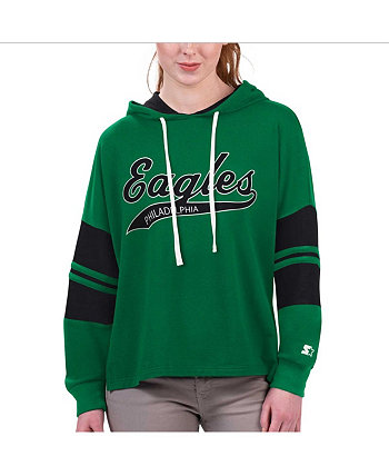 Женская футболка Kelly Green Philadelphia Eagles Bump and Run с капюшоном и длинными рукавами Starter