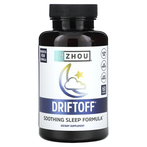 Driftoff, Успокаивающая формула для сна, 60 капсул Zhou