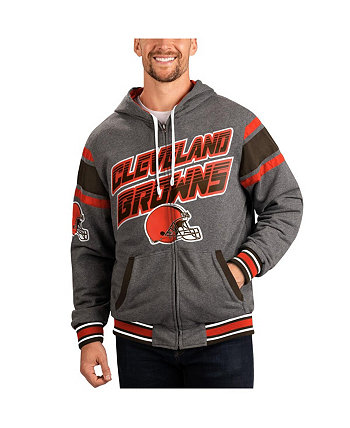 Мужская Куртка G-III Sports Extreme Full Back Reversible Hoodie Full-Zip Cleveland Browns Коричневая, Серая G-III Sports