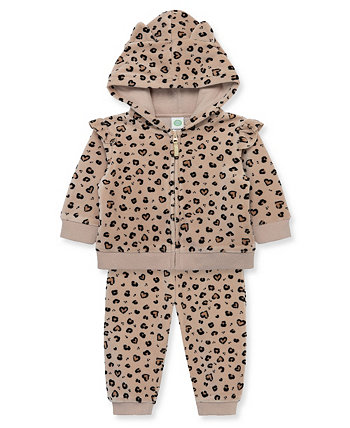 Толстовка и штаны с леопардовым принтом для маленьких девочек, комплект из 2 предметов Little Me