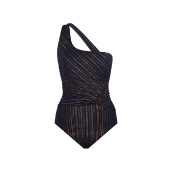 Chateau Chambord Stripe One-Piece Swimsuit Amoressa by Miraclesuit