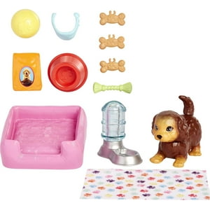 Barbie Pet Puppy & Accessories Set, 11 Pieces Include Pet Bed, Puppy Can Nod Head & Wag Tail Visit the Barbie Store