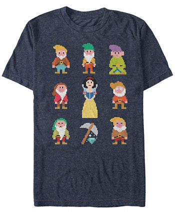 Мужская футболка с короткими рукавами Disney Snow White Pixelated Dwarf Crew Disney Princess