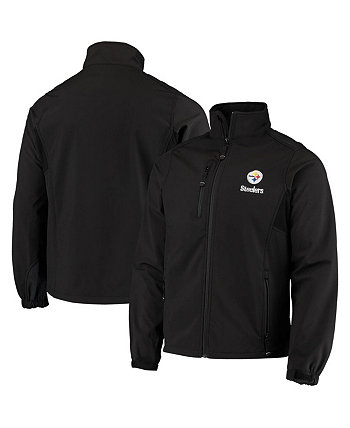 Мужская черная флисовая куртка Pittsburgh Steelers Circle Softshell с молнией во всю длину Dunbrooke