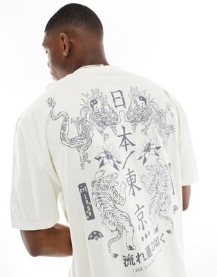 Белая футболка оверсайз с сувенирным принтом на спине ASOS DESIGN ASOS DESIGN